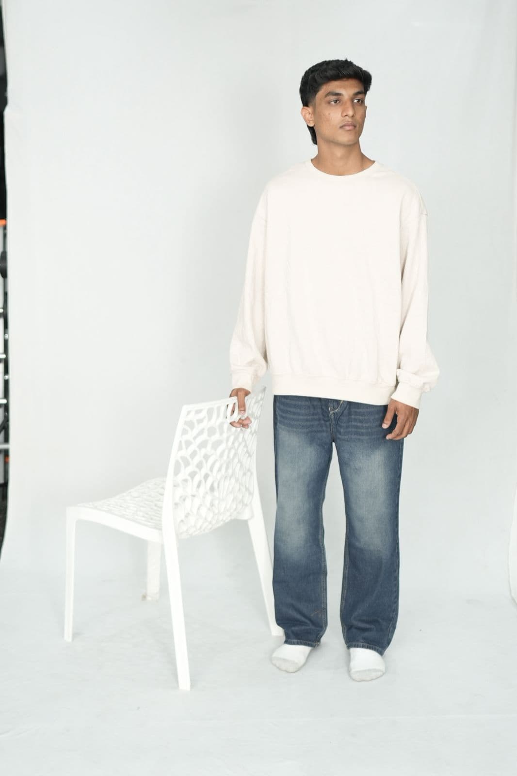 Dark Blue Denim Straight J004 front view