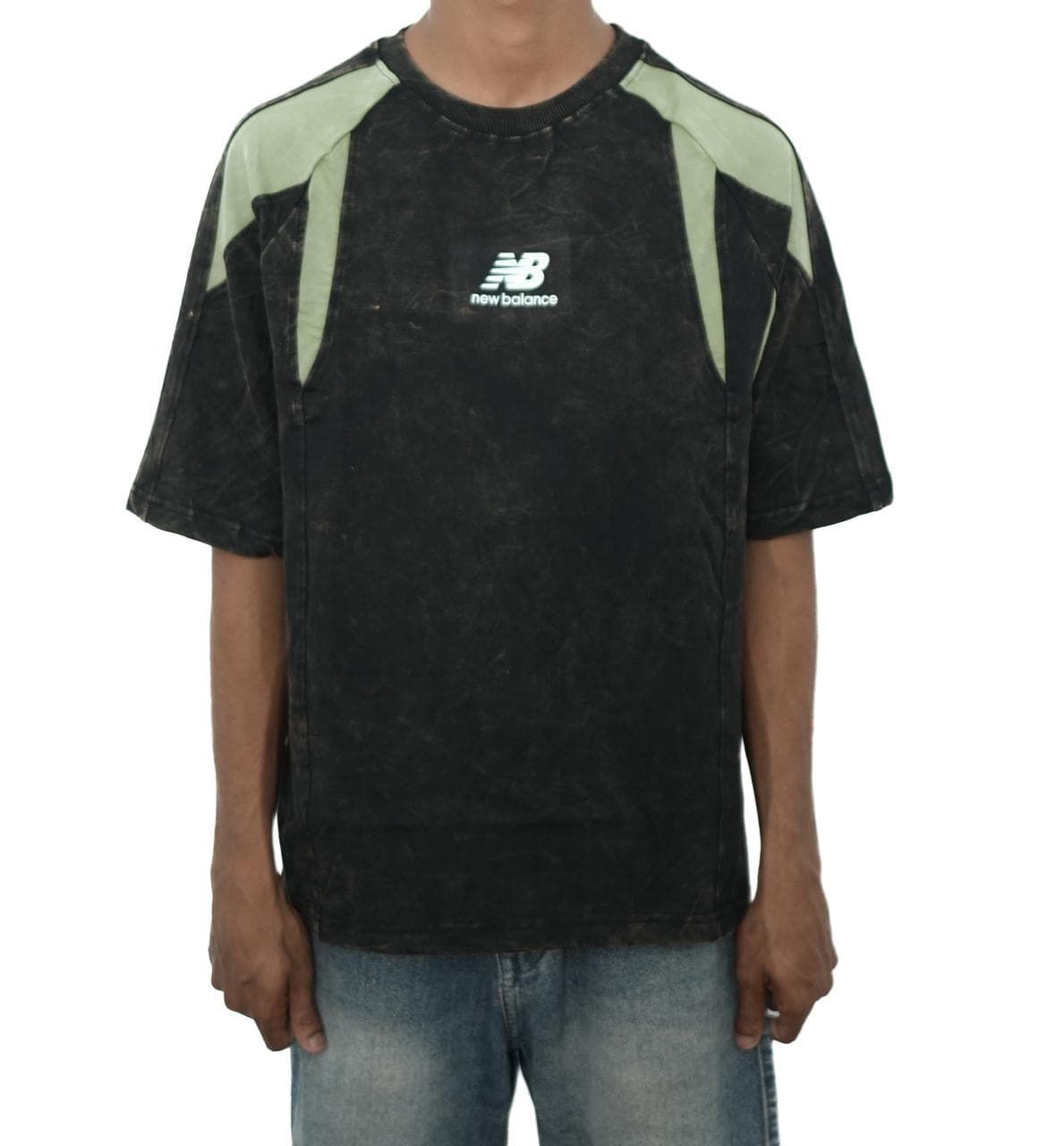 Dark Brown Oversized Contrast T-Shirt front view