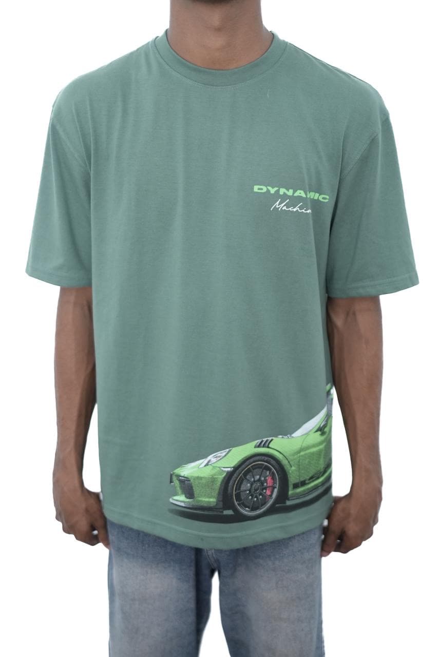 Green Printed T-Shirt front view
