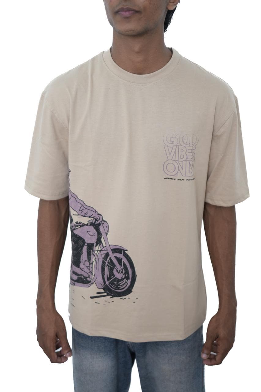 Cream Oversized T-Shirt front view