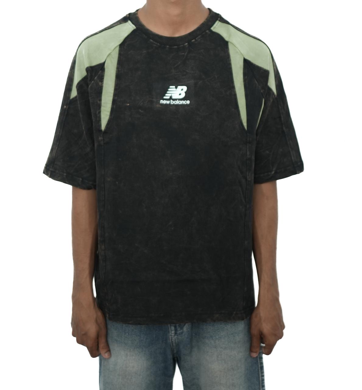 Dark Brown Oversized Contrast T-Shirt front view