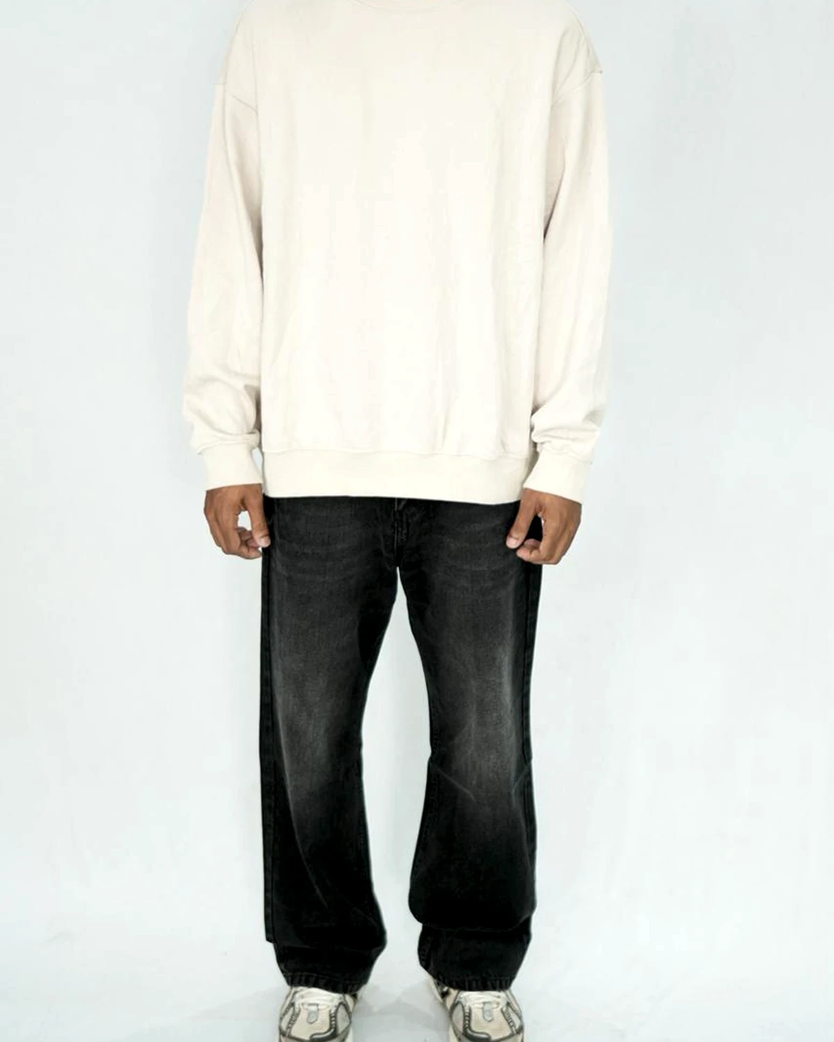 Shaded Black Straight Denim J005 front view